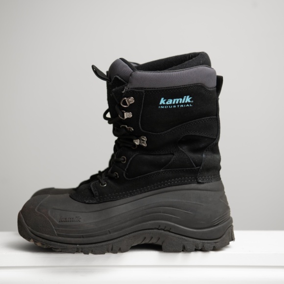 Kamik Industrial Snow Boots Black M 9 Reinforced Toe Work Boots Winter Construct - Picture 4 of 8